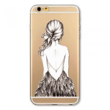 Silikonhülle Transparent mit Motiv Mädchen für iPhone 7 Plus